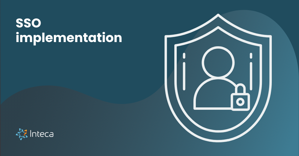 Illustration of secure SSO implementation with user icon and shield