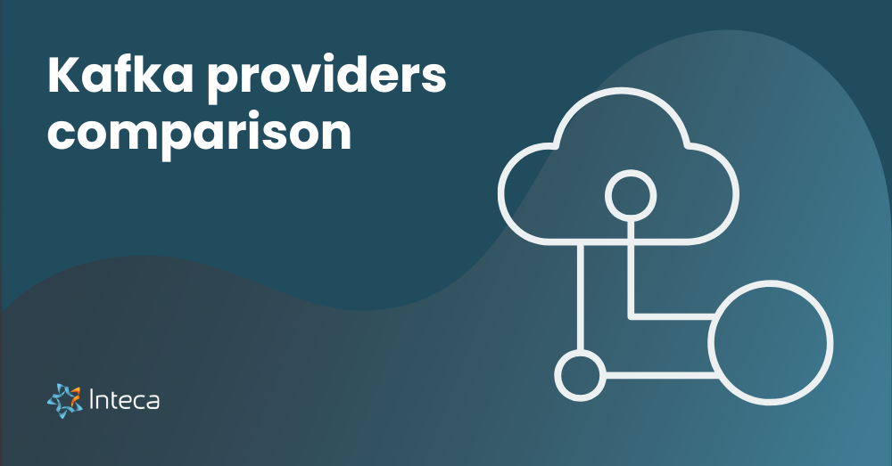 Title graphic for Kafka provider comparison featuring Inteca and cloud infrastructure icons